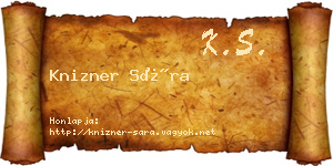Knizner Sára névjegykártya