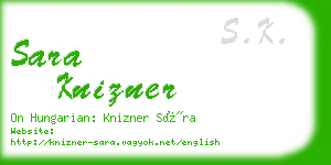 sara knizner business card